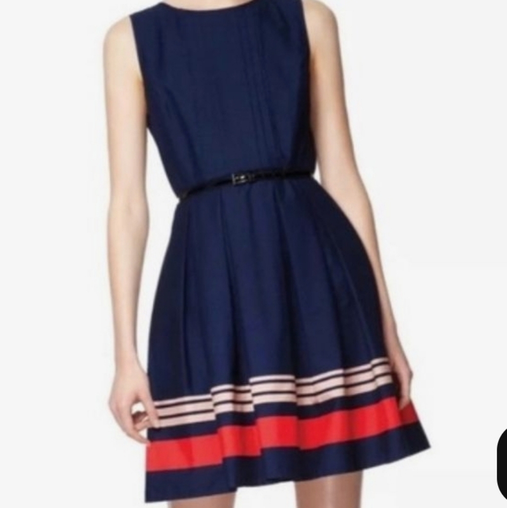 Jason Wu Blue and White Sleeveless A-Line Midi Dress - Picture 8 of 8